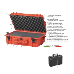 Wodoodporna waliza IP67 z wypełnieniem piankowym